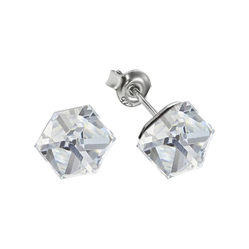 Sudraba auskari "Rubikona II (Comet Argent Light)" ar Swarovski™ kristāliem